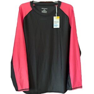Women's UPF50+ Long Sleeve T-Shirt Quick Dry Performance Sport Shirts Black Pink